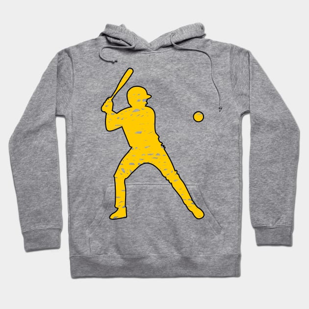 doodle baseball player silhouette Hoodie by bloomroge